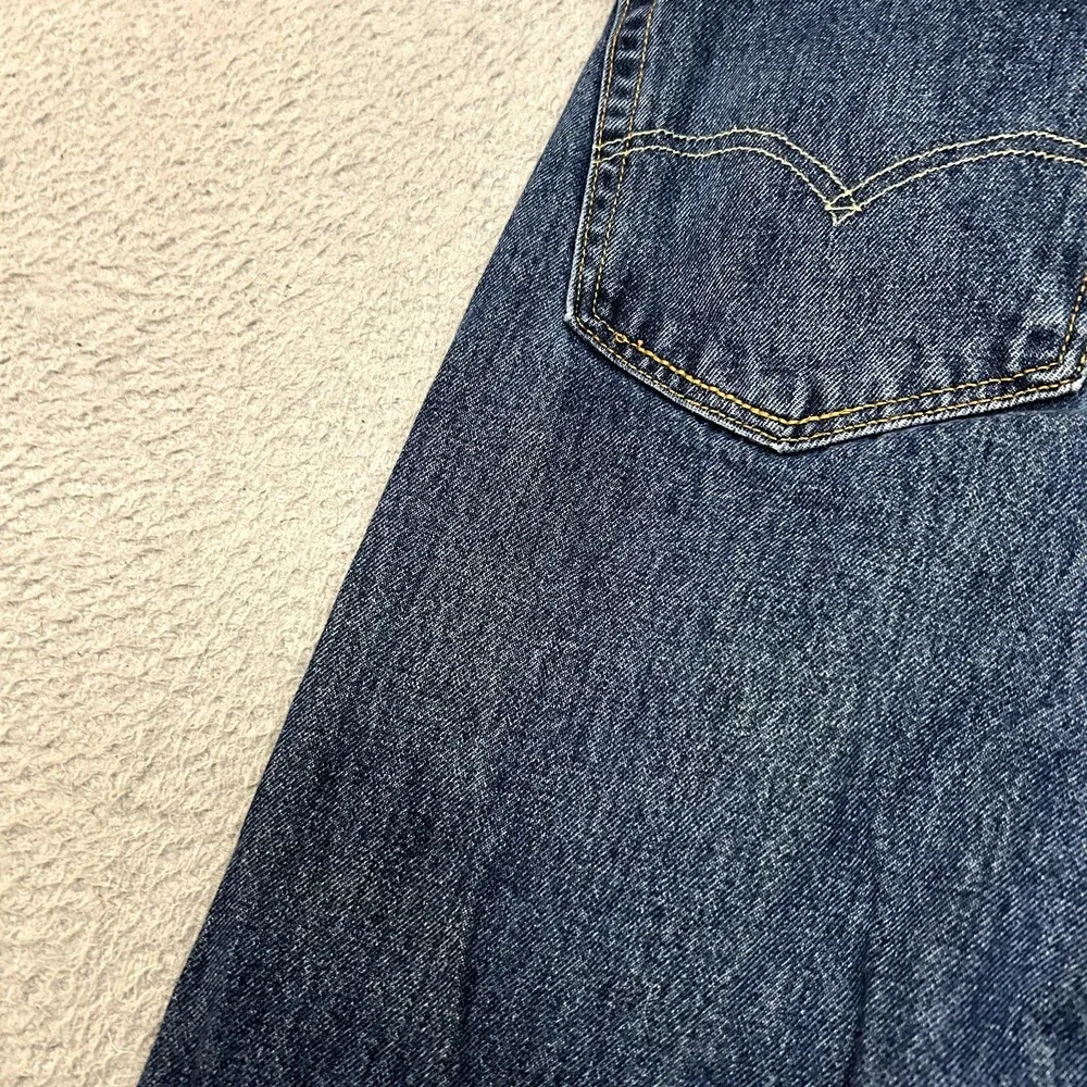 Levis Jeans Mens 36x32‎ Blue Denim 505 Regular Straight American Work Wear Dark